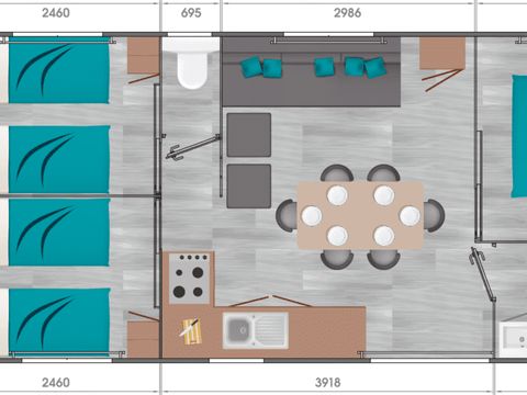 MOBILHOME 6 personnes - Cottage - Le Six Confort
