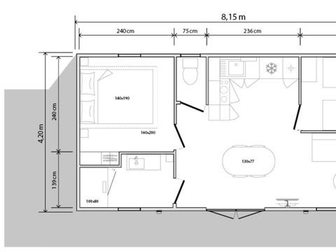 MOBILHOME 4 personnes - HORTENSIA