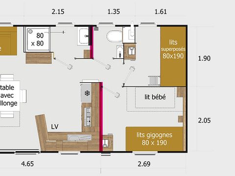 MOBILHOME 6 personnes - NEW VALLEY avec SPA privatif