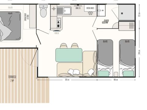 MOBILHOME 4 personnes - Loggia 2ch + terrasse