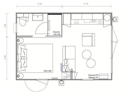 MOBILHOME 2 personnes - Key West - 1 chambre