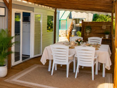 MOBILHOME 6 personnes - Caraïbes Premium - 3 chambres + terrasse + TV