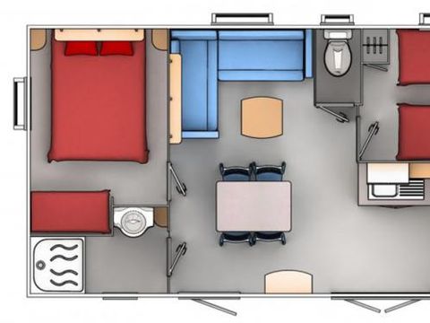 Mobilhome 6 personnes - 2 chambres - TV + Clim