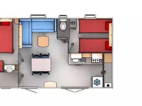MOBILHOME 6 personnes - Cottage Confort 3 Pièces 4/6 Personnes Climatisé + TV