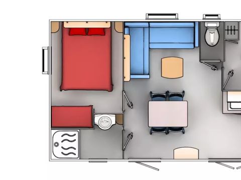 MOBILHOME 6 personnes - Cottage Confort 3 Pièces 4/6 Personnes Climatisé + TV