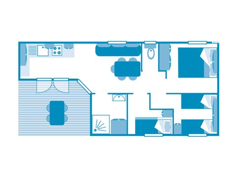 MOBILHOME 6 personnes - COTTAGE 6p 3ch ***