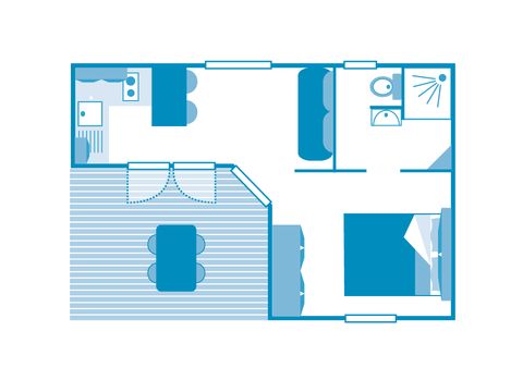 MOBILHOME 2 personnes - COTTAGE 2p 1ch **