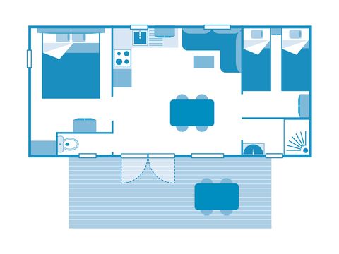 MOBILHOME 4 personnes - COTTAGE Alizé 4p 2ch ***