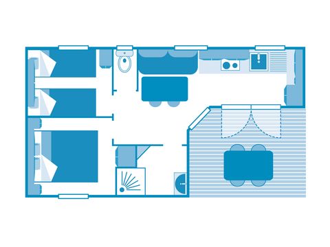 MOBILHOME 4 personnes - COTTAGE Argousier 4p 2ch ***