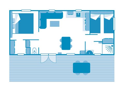 MOBILHOME 4 personnes - COTTAGE 4p 2ch ****
