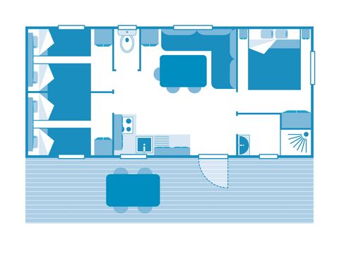 MOBILHOME 6 personnes - COTTAGE Baby 5/6p 3ch ***