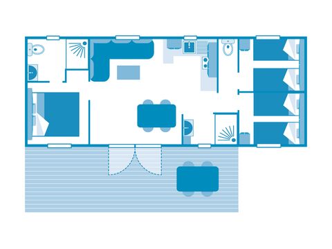 MOBILHOME 6 personnes - COTTAGE 6p 3ch 2SdB ****