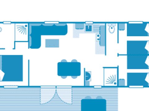 MOBILHOME 6 personnes - Cottage 6p 3ch 2SdB ****