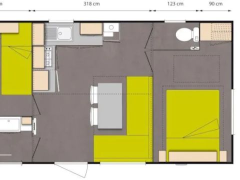 MOBILHOME 5 personnes - classique 2 chambres 5 personnes