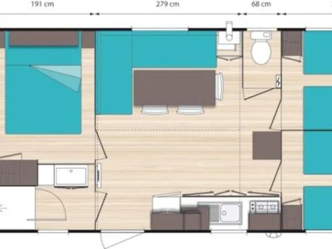 MOBILHOME 6 personnes - classique 3 chambres 6 personnes