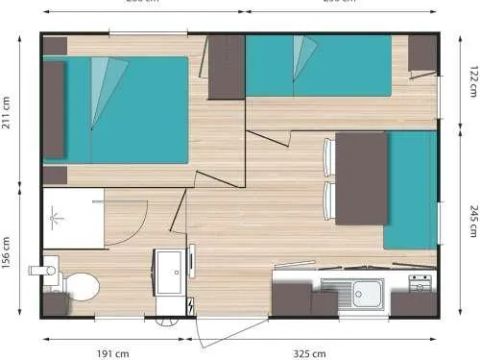 MOBILHOME 4 personnes - Classique 2 chambres 4 personnes