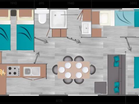 Mobilhome 6 personnes - Confort + 3 chambres 6 personnes