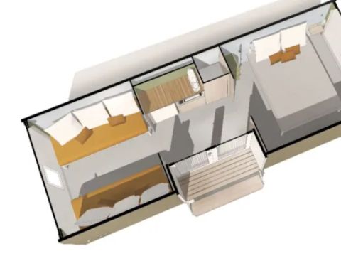 TENTE TOILE ET BOIS 4 personnes - Coco Sweet (sans sanitaires)