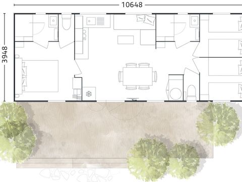 Mobilhome 6/8 personnes - Premium Rouffiac 41m² - 3 chambres