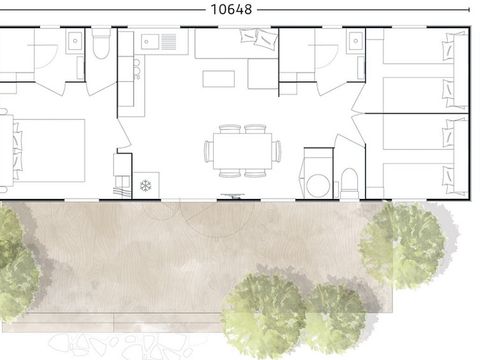 MOBILHOME 8 personnes - Premium Rouffiac 40m² (3 chambres) + 2 salles de bain + LV + LL + Terrasse