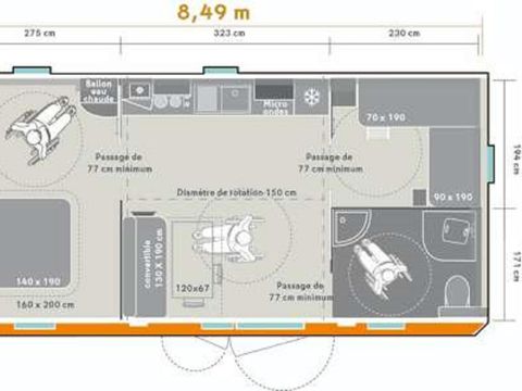 Mobilhome 6 personnes - Confort PMR