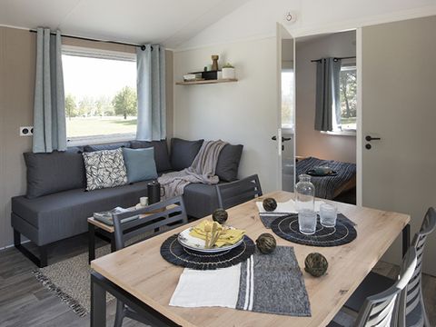 Mobilhome 4/6 personnes - GRAND - CONFORT - 2 chambres - 29 m² terrasse couverte - Lave-vaisselle