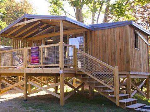 Lodge 4/6 personnes - Cabane Cosy Flower - CONFORT - 2 chambres - 27m² - Terrasse Couverte