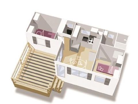 MOBILHOME 4 personnes - 2 chambres CONFORT + CLIM