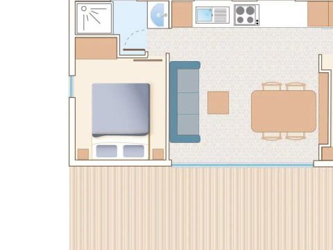 MOBILHOME 4 personnes - 2 chambres CONFORT + CLIM