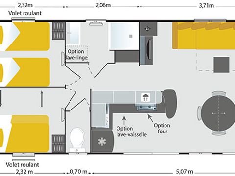 MOBILHOME 6 personnes - AGORA 3 chambres climatisé 2 sdb 2 wc