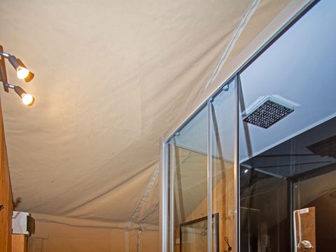 TENTE TOILE ET BOIS 5 personnes - Tente lodge premium avec sanitaires 5 personnes
