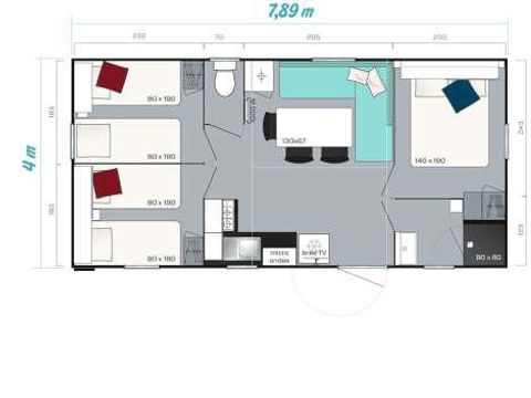 Mobilhome 4 personnes - MARQUISE TRIO- Coté PLAGE