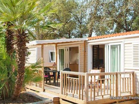 Mobilhome 6 personnes - Confort 32m² - 3 chambres - Terrasse semi-couverte - Coté plage