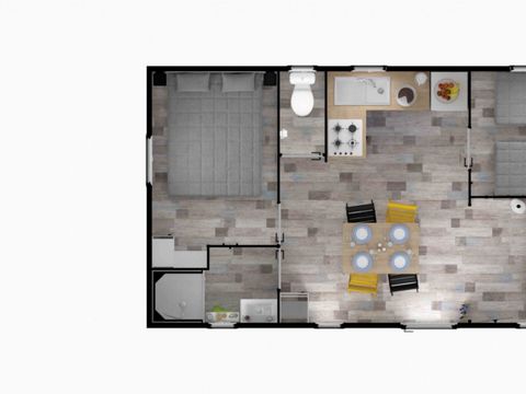 Mobilhome 5 personnes - Le bleu lagon duo Contemporain
