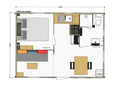 Mobilhome 4 personnes - Bleu Lagon Confort 2 Pièces 2/4 Personnes Climatisé + TV