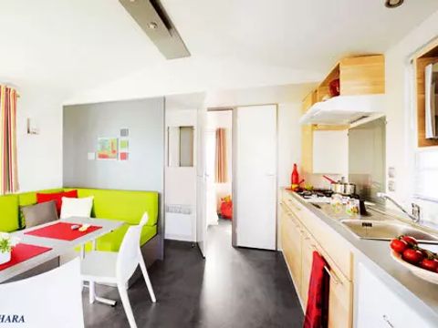 MOBILHOME 5 personnes - Bleu Lagon Duo Moderne 3 Pièces