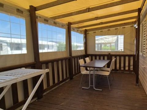 MOBILHOME 4 personnes - Mobil Home Aqua 2 ch 4 pers Terrasse Semi-Couverte TV