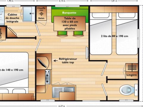 Mobilhome 4 personnes - Mobil home FAMILLE climatisé