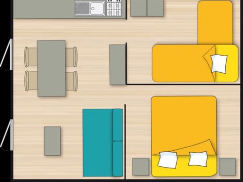 Tente en toile et en bois 4 personnes - LODGE sans sanitaires