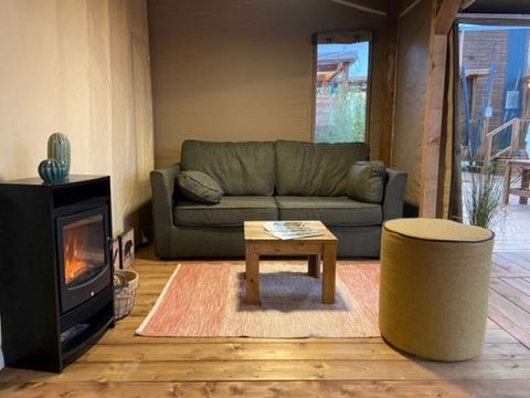 Tente en toile et en bois 4 personnes - LODGE sans sanitaires