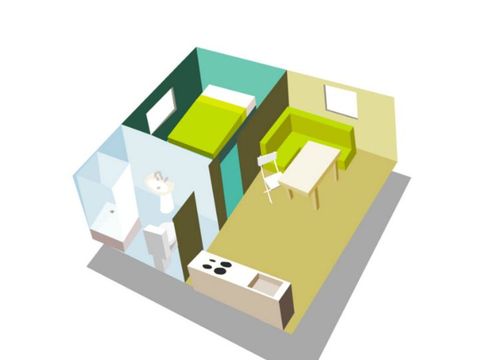MOBILHOME 2 personnes - DUO 1 chambre climatisé