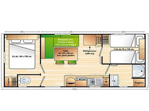 MOBILHOME 6 personnes - FAMILLE + ECO