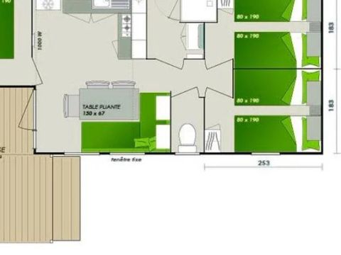 MOBILHOME 6 personnes - Comfort | 3 Ch. | 6 Pers. | Petite Terrasse | Clim.