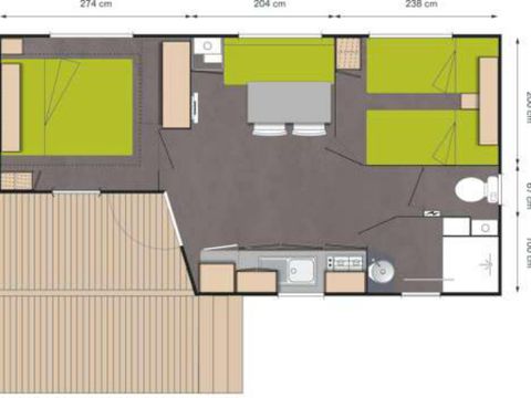 MOBILHOME 4 personnes - Classique 2 chambres Loggia Dimanche