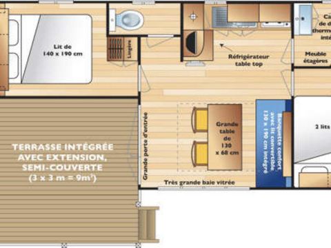 MOBILHOME 4 personnes - Classique 2 chambres Loggia Dimanche