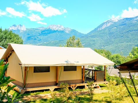 Tente en toile et en bois 5 personnes - LODGE SAFARI Sans sanitaires