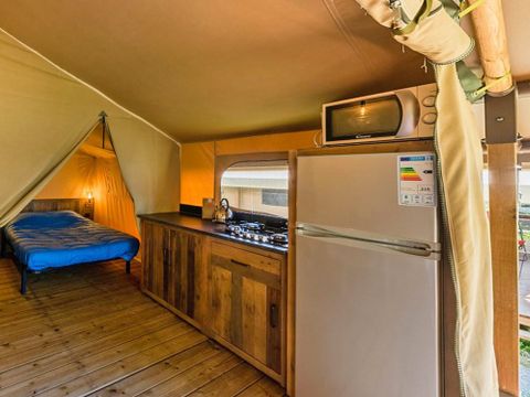 Tente en toile et en bois 5 personnes - LODGE SAFARI Sans sanitaires