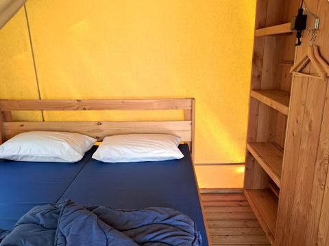 Tente en toile et en bois 5 personnes - Eco Lodge | 2 Ch. | 4/5 Pers. | Terrasse simple