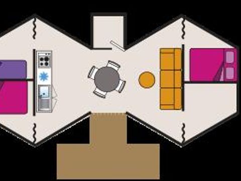 Hébergement 6 personnes - Double Tipi (sans sanitaires)