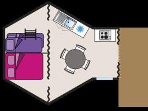 TENTE 4 personnes - Tipi 18m² (sans sanitaires)
